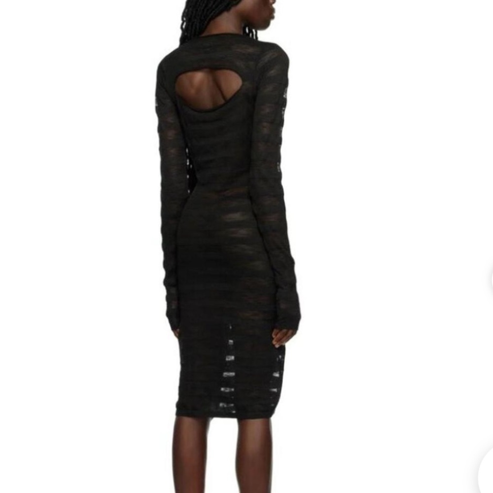 Beach Cover-up Dress - Knit, Mid- Length & Sheer - Picture 2 of 2